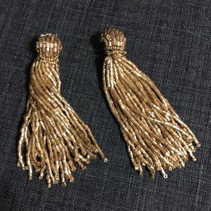 Tassel Gold Bead Earrings